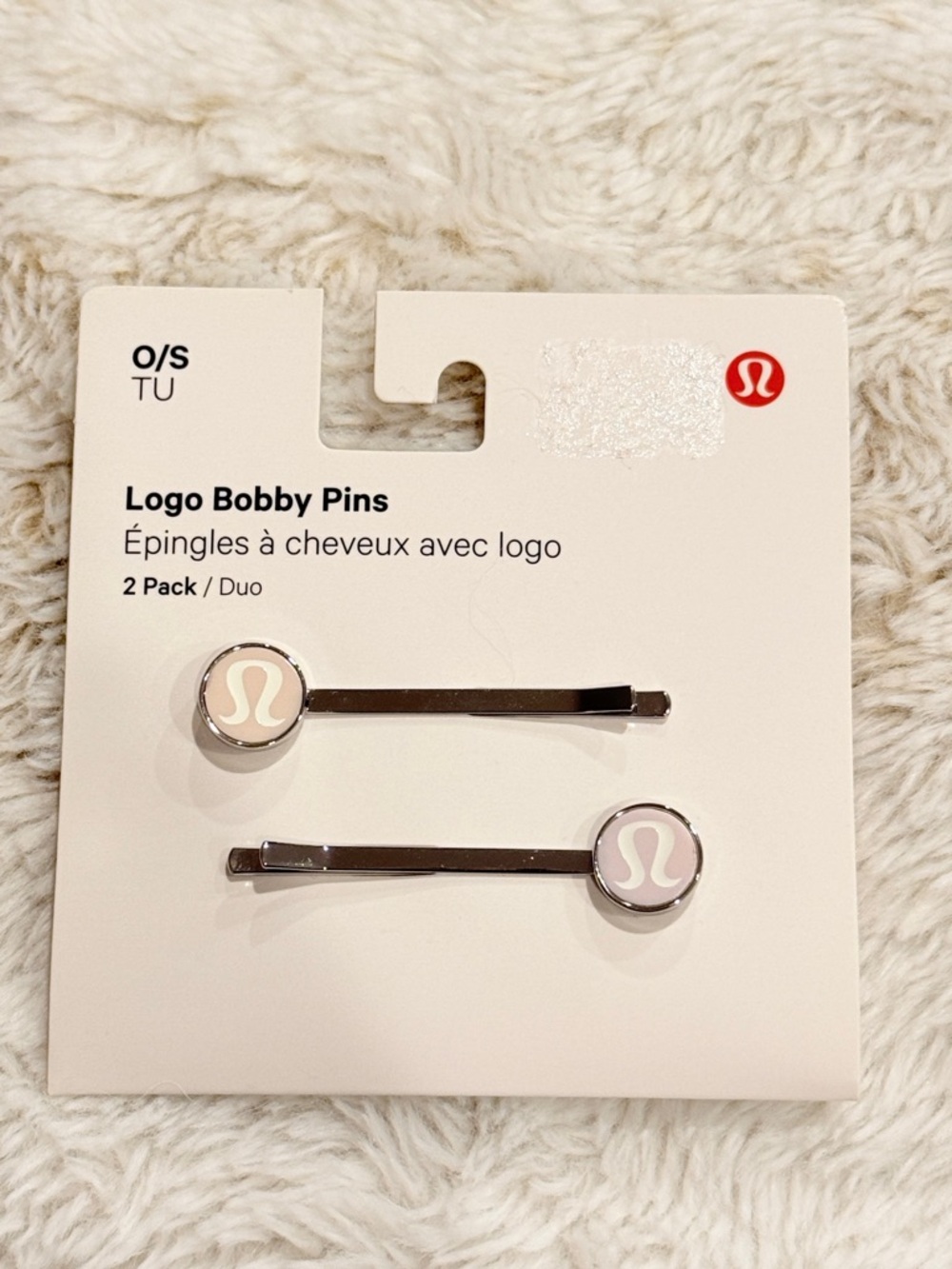 lululemon athletica Pink Logo Bobby Pins - 2 Pack